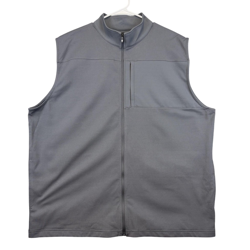 FootJoy Vest Mens 2XL Gray Ottoman Knit Full Zip Golf Windbreaker‎ 28513 NEW